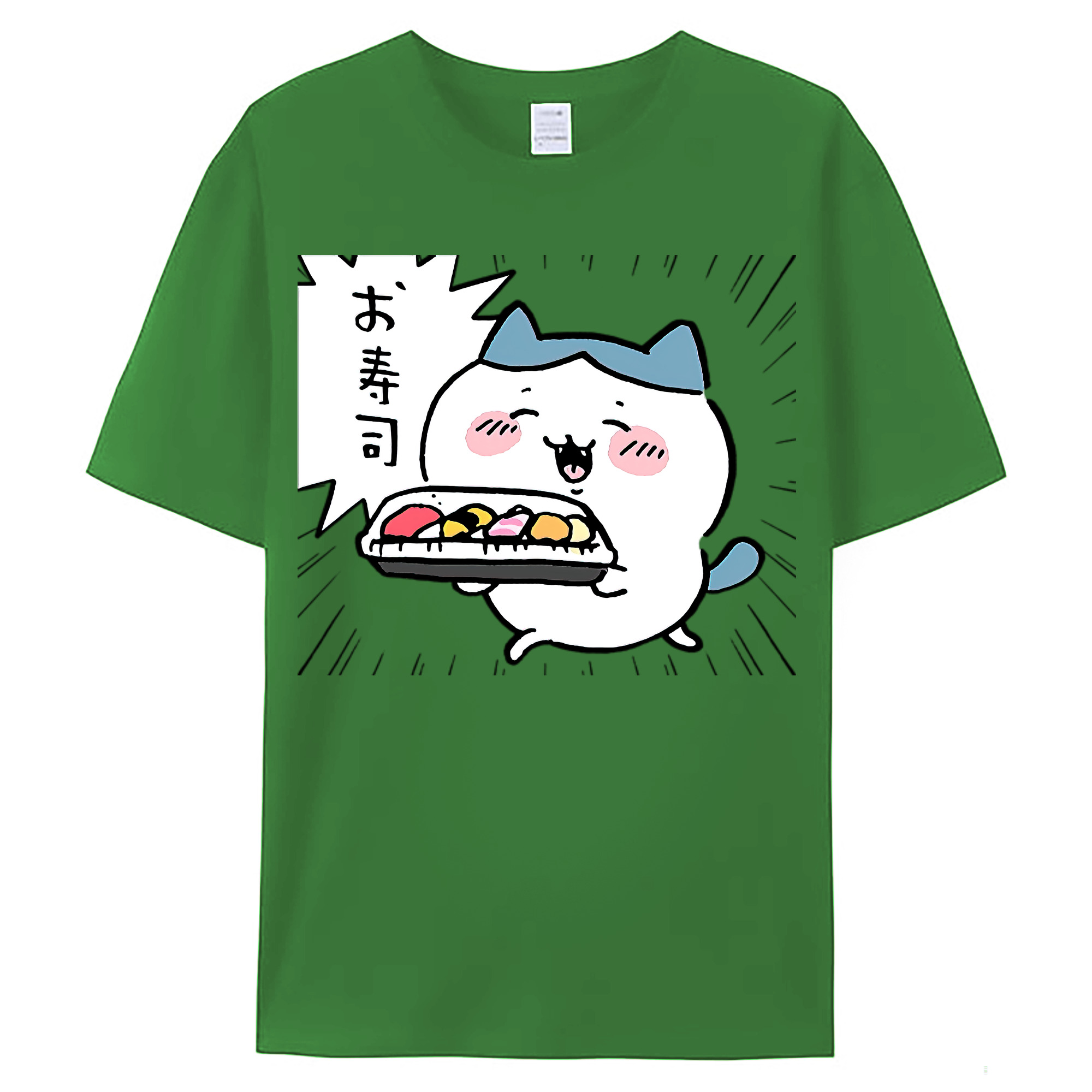 （画像用） ちいかわ ハチワレ Chii-kawa hachiware レディースカジュアルプリントTシャツ（綿100％）